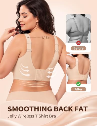 Image of PoseFree Jelly Bras for Women, Wireless No Underwire, Full Coverage Support