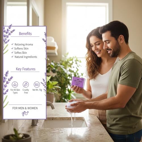 Image of Devotion Lavender Natural Bath Soap | Handmade | All-Natural | Gentle on Skin | Pack of 6 (75g Each)