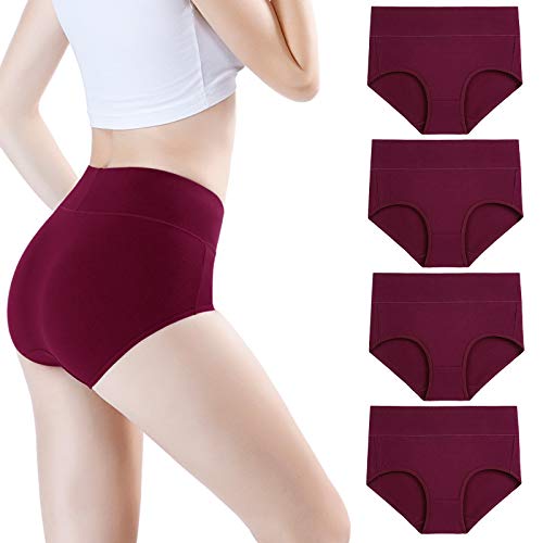 Image of wirarpa Women's Modal Underwear Soft High Waist Briefs Ladies Panties 4 Pack (Regular & Plus Size)