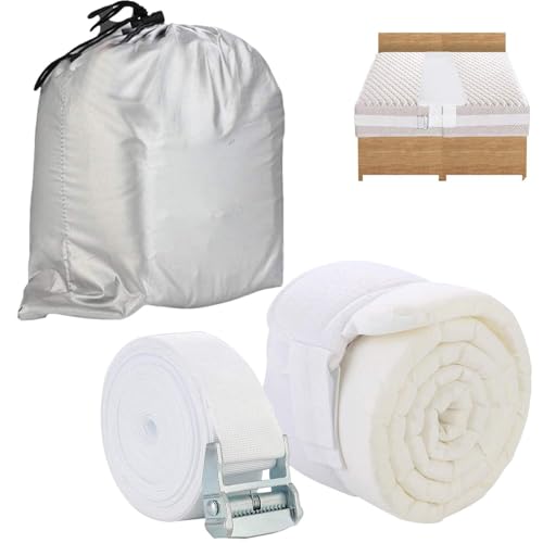 Bed Bridge Kit Convertidor De Cama Doble A King - 200x20X7CM Extensor De Cama Doble con Correa Conector De Colchón Y Relleno De Espacios para Invitados Que Se Quedan, para Hotel, Espuma De