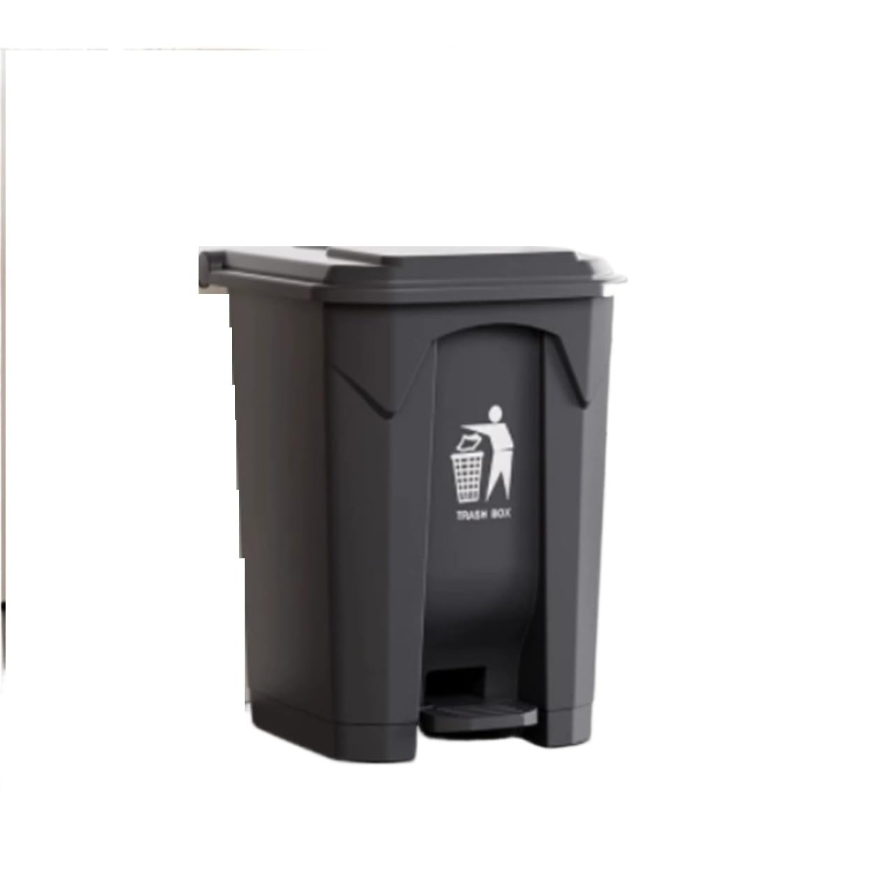 Trash Can Plastic Kitchen Trash Can with Pedal Lid, Odor-resistantnt Garbage Can(Gray,50L)