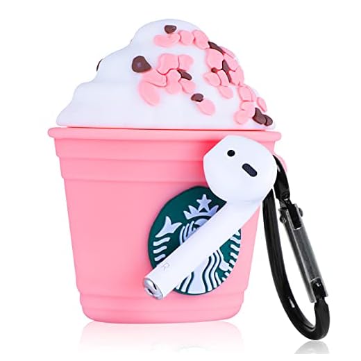 Joyleop (Cherry Cup) for Airpods 1/ 2 Case Cover 3D Cute Cartoon Funny Fun Soft Silicone Air pods Stylish Trendy Food Drink Unique Design Girls Boys Teen Kids Women Cases for Airpod 1& 2