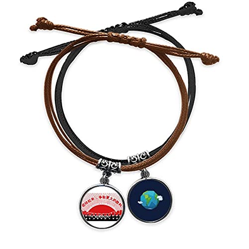 Pulsera de cuerda roja ajustable contra el desgaste diario con cuero resistente de la tierra