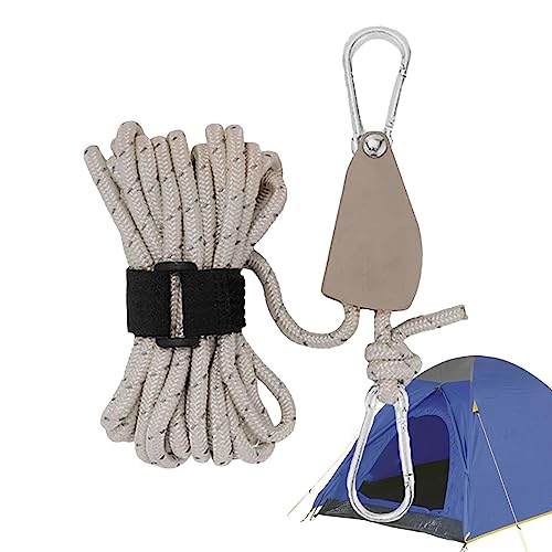 Camping Zelt-Riemenscheibe, verstellbares Ratschensystem für Camping, Dach, Terrasse, Überdachung, 5 m, wetterfestes Seil mit reflektierender Schnur, wasserdicht, Schnellfixierer Zorq Camping Zelt-Riemenscheibe, verstellbares Ratschensystem für Camping, Dach, Terrasse, Überdachung, 5 m, wetterfestes Seil mit reflektierender Schnur, wasserdicht, Schnellfixierer Zorq