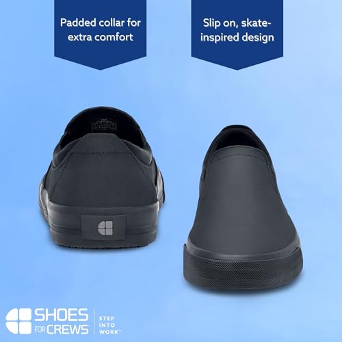 Shoes For Crews Unisex Slip-On Work Shoe - Non-Slip, Comfortable & Water-Resistant Slip-On Work Sneaker for Men & Women - Ideal for Restaurant, Hospitality, Retail Workers & More - Ollie II4