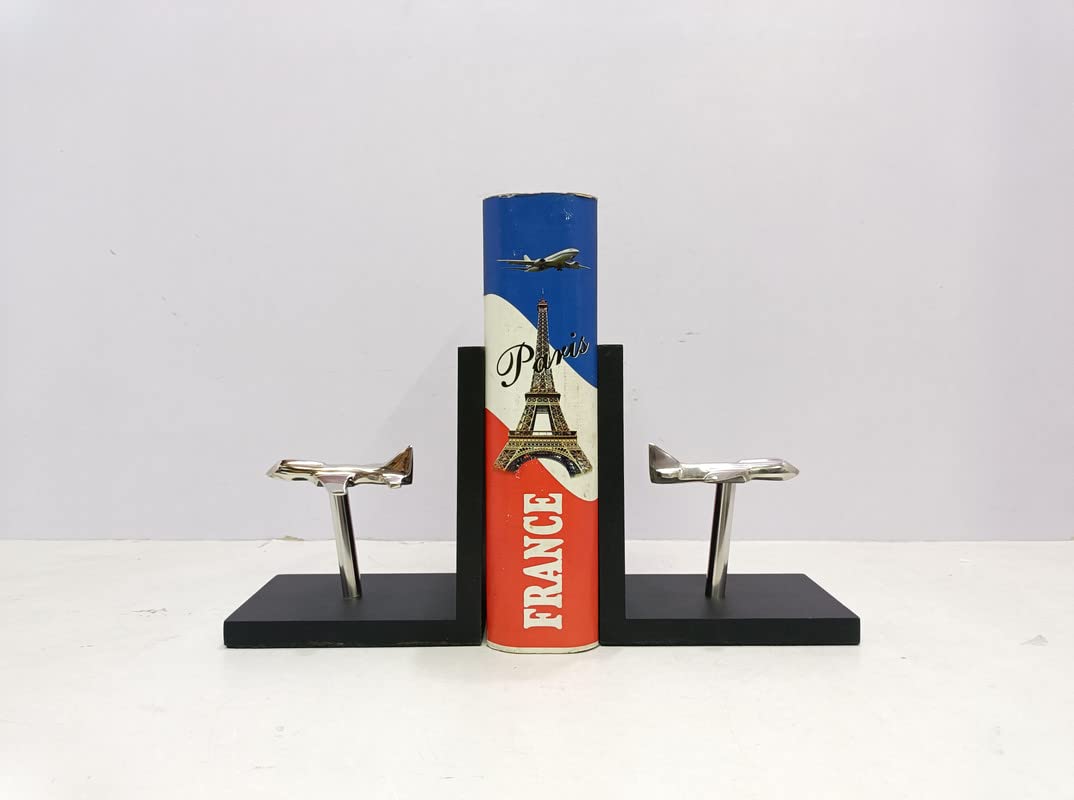 Extreme Karigari Decorative Aluminium Bookend Book End Stopper for Home/Office (B) 1