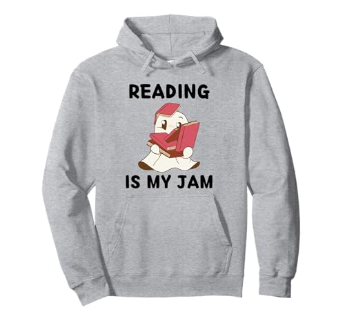 Kawaii Cute Ghost Reading Es Mi Amante De La Lectura De Jam Sudadera con Capucha