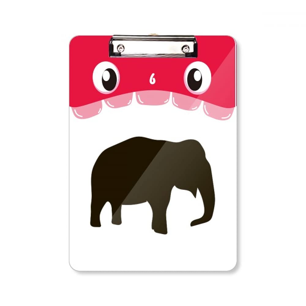 Bloc-notes éléphant noir mignon dossier à tête plate compact A4 - 5