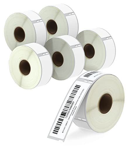 Betckey - Compatible Dymo 30252 (1-1/8" X 3-1/2") Address & Barcode Labels - Compatible With Dymo Labelwriter 450, 4Xl & Zebra Desktop Printers [6 Rolls/2100 Labels] #TOP10