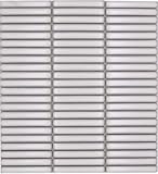 Steingröße in mm: 12x92x8 Mosaik Stäbchen Retro 50er 60er Jahre Keramik Stäbchen altweiß glänzend