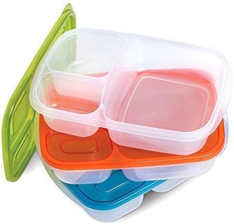 3 PCS BENTO BOX SET Bento Lunch Boxes Nesting Multi-compartment Reusable Lunchbox Made with Plastic Microwavable Dishwasher Safe