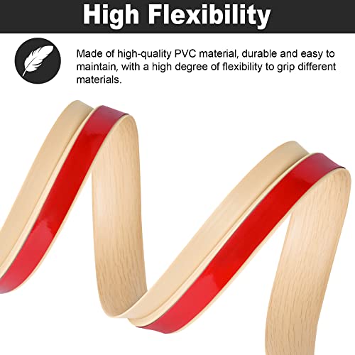 20Ft Carpet Floor Transition Strip, Self Adhesive Floor Edging Trim Strip, Pvc Threshold Cover For Doorway, Floor Divider Strip Suitable For Threshold Height Less Than 5 Mm - Beige Wood Grain #TOP3