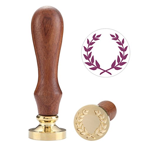 Wax Seal Stamp, Yoption Vintage Wooden Handle Removable Brass Head Classic Sealing Wax Seal Stamp,Great For Embellishment Of Cards Envelopes,Invitations,Packages,Ideal Gift (Olive Wreath) #TOP29
