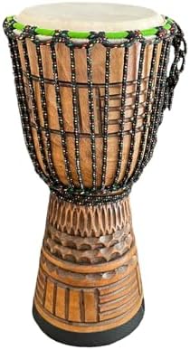 Djembe Drum In Legno 50cm - Tamburo Africano Intagliato A Mano, Pelle Di Capra, Per Principianti - Foto 12