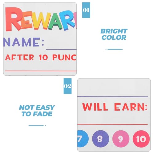 Tarjetas de recompensa material didáctico motivacional resistente con espacio para sellos 3