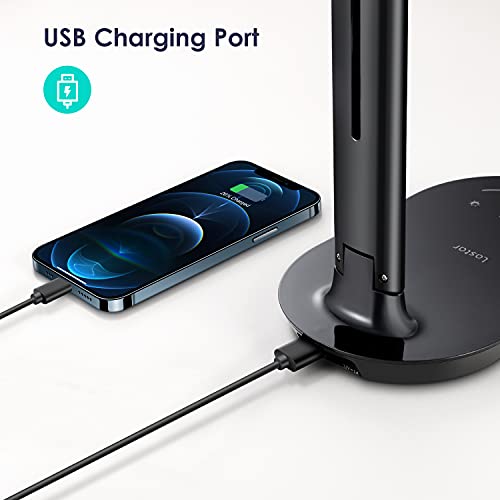 Lastar Led Desk Lamp, Dimmable Eye-Protecting Table Lamps With Night Light, Usb Charging Port, 4 Color Temperature Modes, 5 Brightness Levels, 1H Timer, Touch Control For Home Office Bedroom #TOP5
