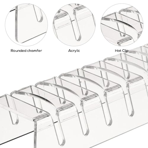 HOVCEH Acryl Cap Halter, Kappenhalter, Acryl Hut Organizer Multifunktion für Baseballkappen, No Installieren Hutständer für 14 Baseballkappen, Cap Halterung für Baseball Caps Display und Organizer