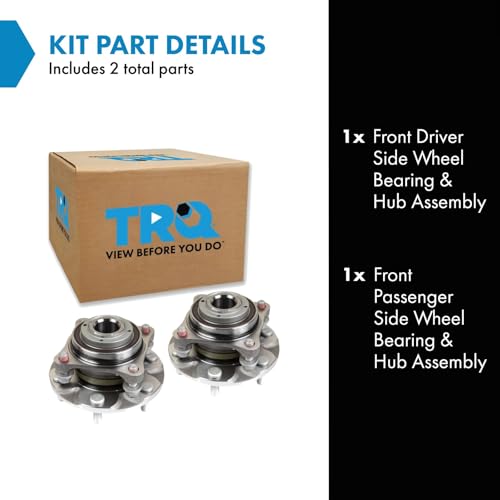 Image of TRQ Front Left and Right Wheel Bearing and Hub Assembly 2 Piece Set RWD Compatible with 05-15 Pre Runner 2WD 03-23 Toyota 4Runner 2WD 07-14 FJ Cruiser 2WD 16-23 Tacoma 2WD