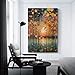 Gustav Klimt Trees And Sun Lights Canvas Printing Wall Art Prints Wall Decor Posters Colorful Abstract Forest Sunset Lake Reflection Scandinavian Bohemian Home Living Room Bedroom 08x12inch(20x30cm)