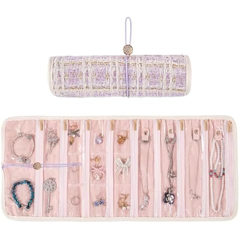 Laveminyx Travel Jewelry Organizer Roll Cover