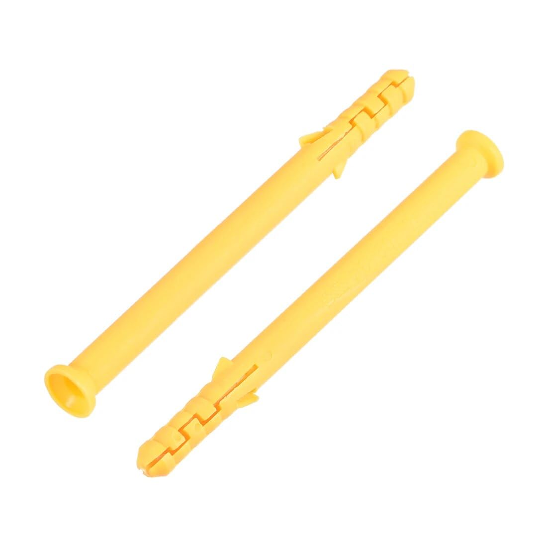Tacos， Tubo de expansión de plástico de 25 Piezas de 6 mm x 80 mm for Columna de hormigón, Anclaje de Pared, Color Amarillo, for Uso doméstico y de jardín.
