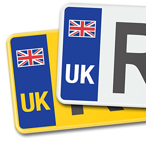 Signs247 Pair of Front & Rear UK Number Plate Stickers - Highly REFLECTIVE Self-Adhesive Vinyl Road Legal for EU Travel - Ideal for Cars Caravans Motorhomes Lorries Vans & Trailers.