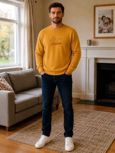 Image of Mack Jonney Men's Printed Fleece Sweatshirt|Full Sleeve Round Neck Winter Sweatshirt for Casual Wear|Travel|Gym & Everyday Style-mj-403