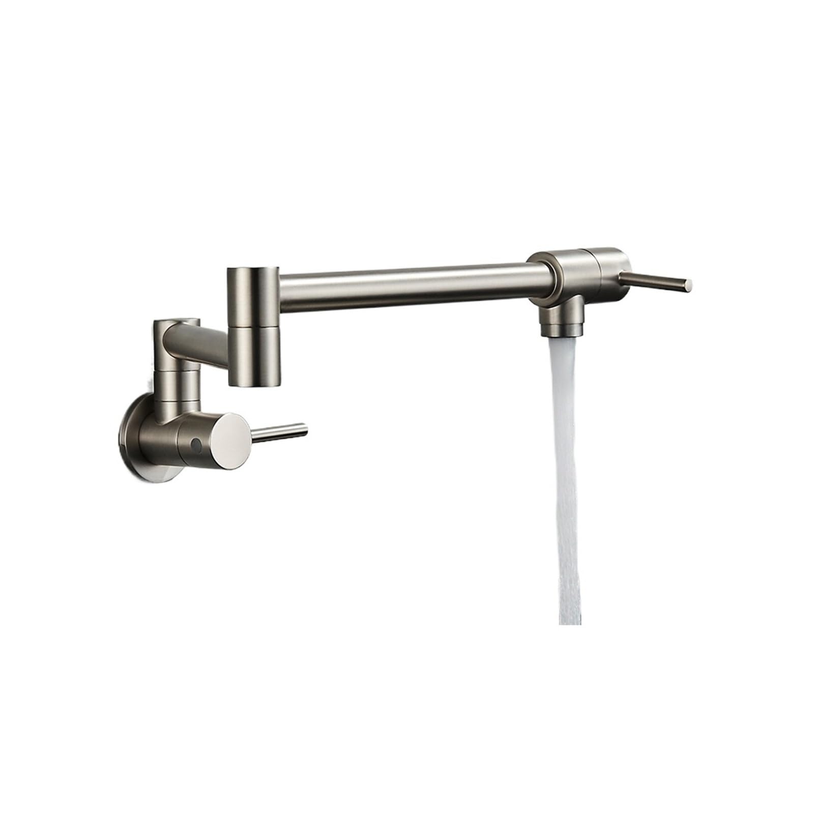 ZQFHSX Kitchen Sink Cold Water Tap Faucet Wall Mounted Brass Basin Pot Filler for Most Scenarios(Nickel D)