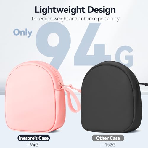Image of Inesore Soft Headphone Case Headset Carrying Storage Bag Pouch, Pink | Compatible with JBL Tune & Live /Sony WH-CH520 510 720 / Sony MDR-ZX /Bose QuietComfort /JLab /BERIBES /TOZO /KVIDIO /SoundCore