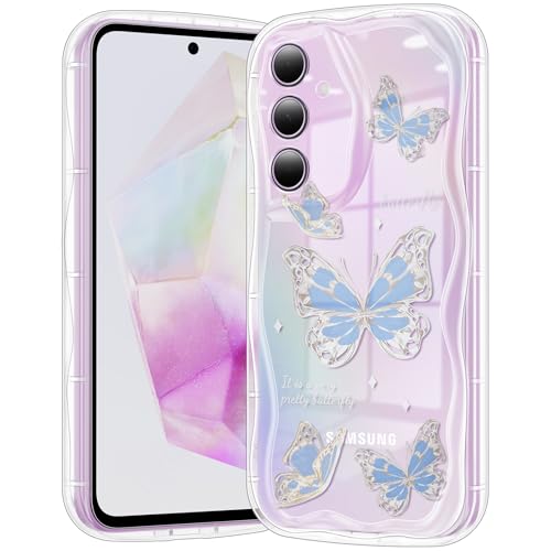 Coque souple Galaxy A35 5G joli imprimé papillon, cadeau idéal pour femme