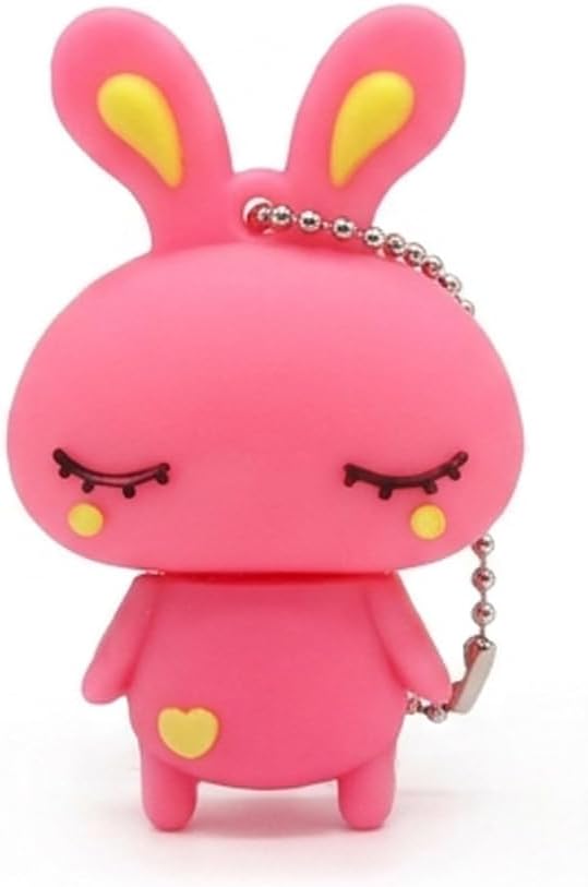 Cute Rabbit Shape USB 2.0 Flash Drive,2/4/8/16/32/64GB Thumb Drive,Rubber Memory Stick,Fun Animal Data Storage Gift (8G,Pink)