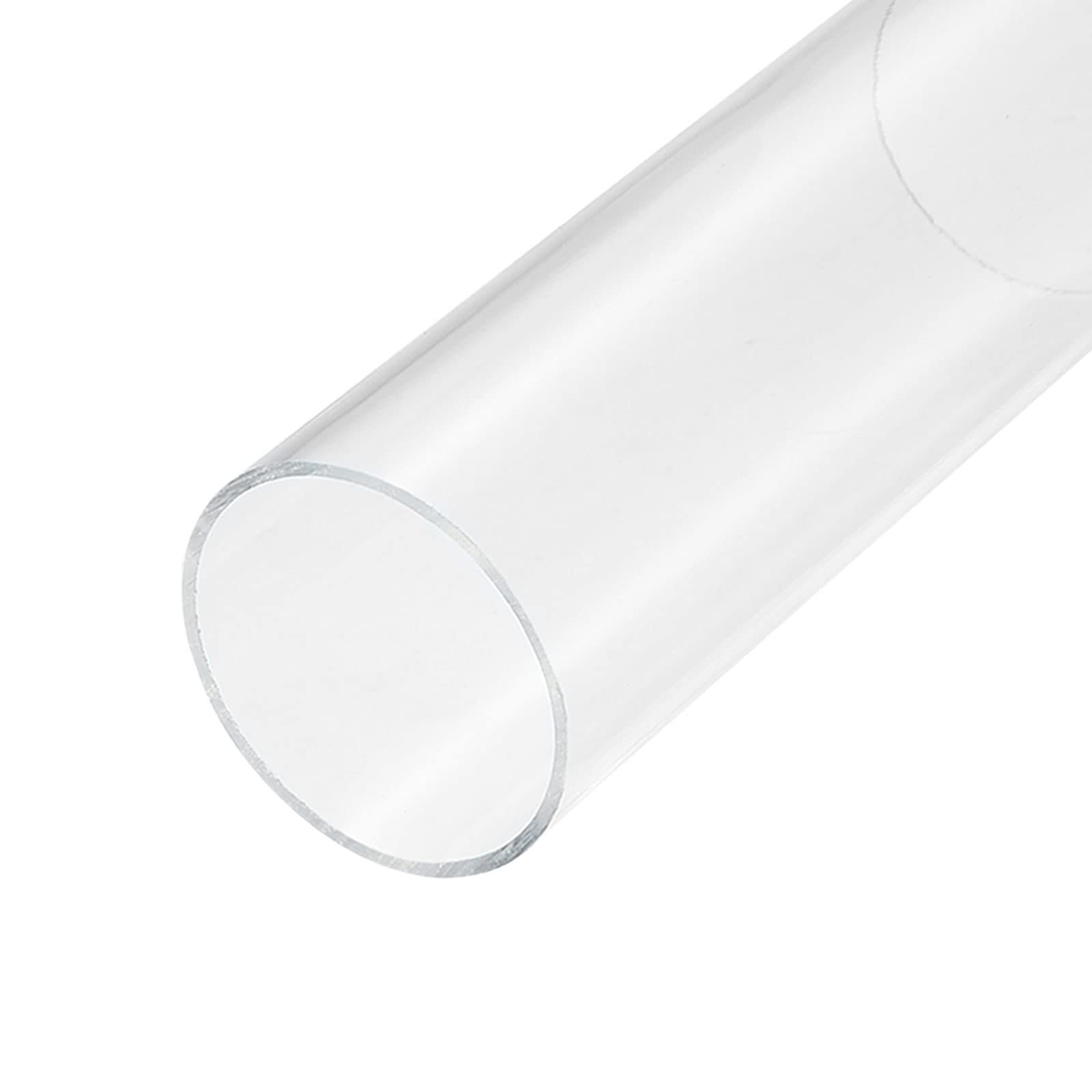 MECCANIXITY Acrylic Pipe Clear Rigid Round Tube 56mm(2 3/16") ID 60mm(2 3/8") OD 6" for Lamps and Lanterns, Water Cooling System