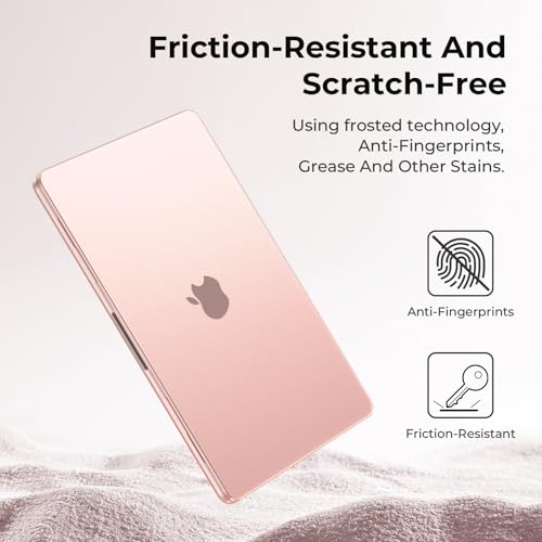 Image of BlueSwan Case Compatible for Macbook Air 13 inch M5 2026 2025 2024 2022 M4 M3 M2, A3449 A3240 A3113 A2681, Air 13.6 inch Flexible PP＆Matte Shell Cover, Anti-rupture Shockproof Anti-fingerprint, Matte Pink