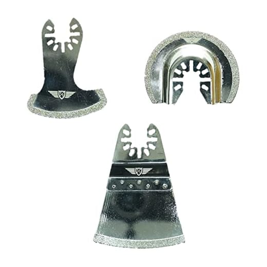 3 x TopsTools FAKD3A Cuchillas de diamante para lechada para Dewalt Stanley Black and Decker Bosch Fein (No-StarLock) Makita Milwaukee Ryobi Worx Multi herramienta accesorios