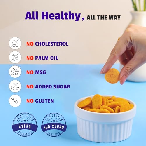 The Healthy Binge Amaranth Baked Chips Snacks for Adults and Kids| Healthy snacks for kids and adults | Classic Cheese Flavour | Protein | Gluten Free | 0% Cholesterol | Pack of 9 (40 Gm X 9)