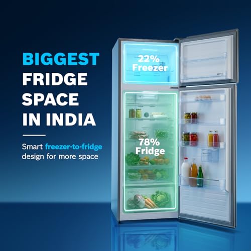 Image of Bosch 368L, 2 Star, Frost Free Double Door Refrigerator | 6-in-1 Convertible Storage Modes | 80min Convert | Touch Panel | Extend Cool up to 18 hrs | SuperFreeze (CTC39S22VI, Fine Steel, 2026 Model)