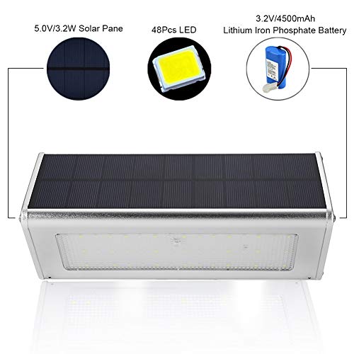 Lâmpada solar de parede, luz noturna LED, estacionamento à prova d'água com suporte de parede para