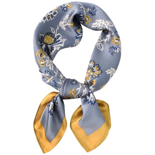 prinfantasy Satin Scarves Floral Print Scarf Wrap 27.5 Inche
