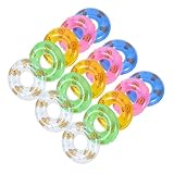 OKUMEYR 15個入り充気ミニ泳ぐリング かわいいカートゥーンデザイン 小さなプール飾り 写真撮影用ミニチュア小物 家用デコレーション用 イ