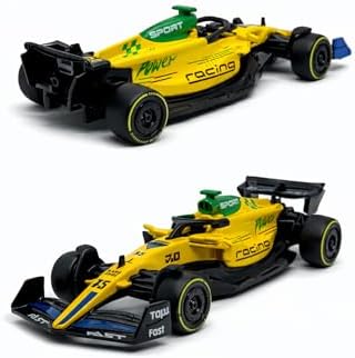 Miniatura de carro F1, Miniatura de carro colecionável, Rodinhas em boraccha e com fricção 13 CM (Amarelo)