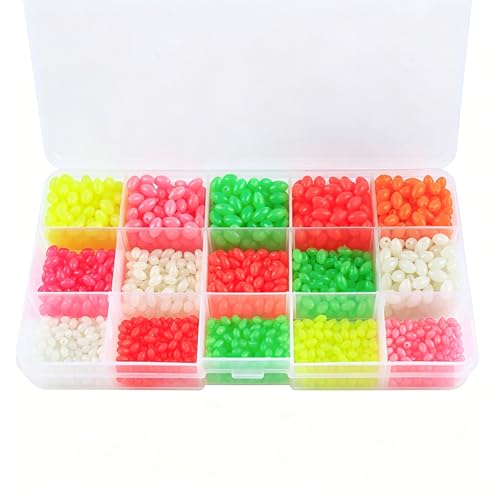 1500 Beads de Colores Luminiscentes para Pesca en Caja