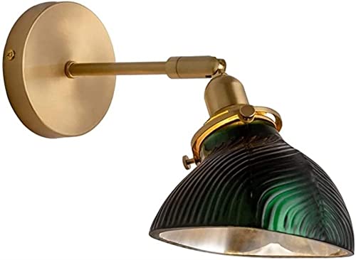 Lámpara de pared Victoria Lámpara de pared de vidrio verde Lámpara E27 Lámpara de pared de montaje en pared industrial con cableado fijo,para Loft Restaurante