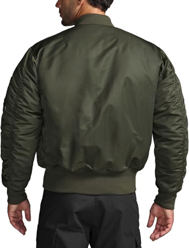 Image of CQR Men's Casual Bomber Jacket, Outdoor Fall /Winter Zip-Up Windbreaker, Water Resistant Padded MA-1 Flight Jacket with Pocket