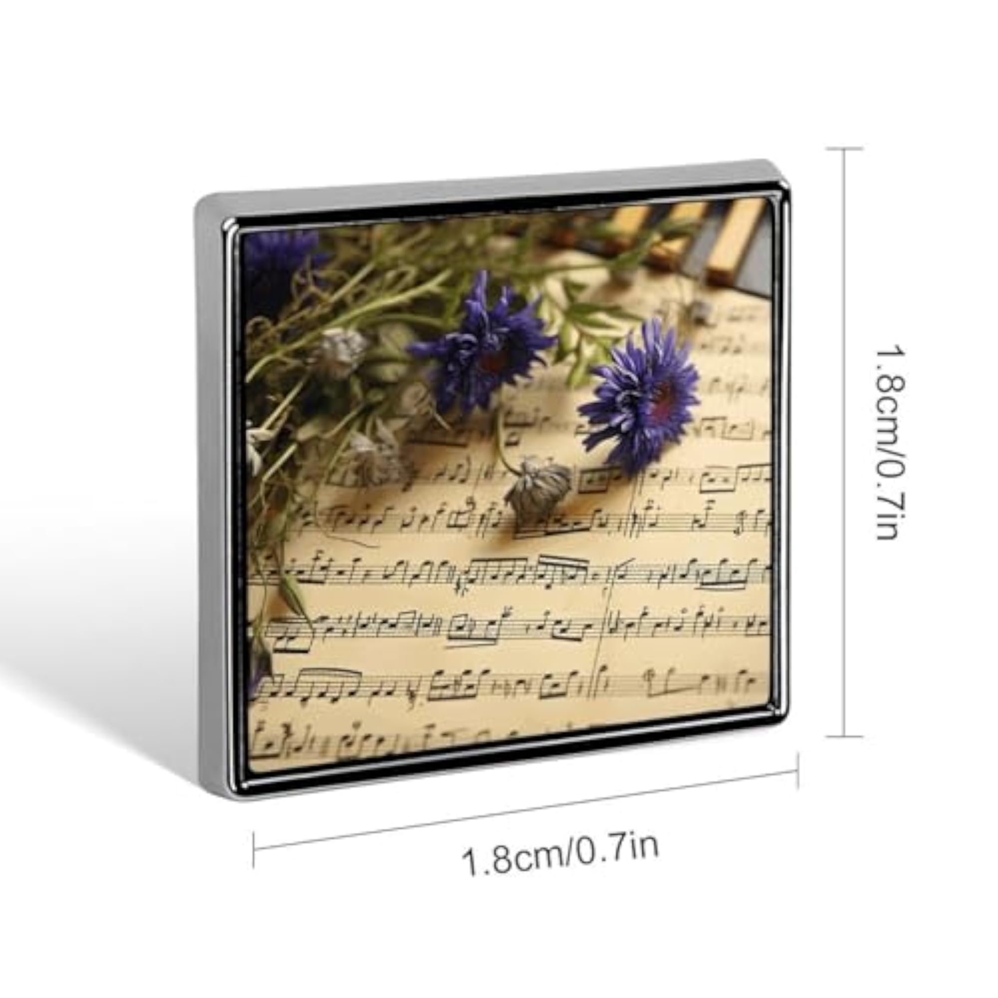 Serene Coastal Metal Square Lapel Pin Badge, Accessory