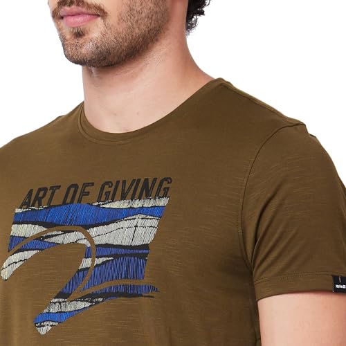 Image of Spykar Men's Slim Fit Round Neck Half Sleeve Solid Casual T-Shirt