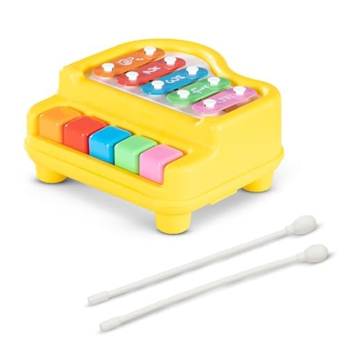 Image of Negi Small Xylophone 2 in 1 Baby Piano Xylophone Toy for Toddler 5 Multicolored Key & Keyboard and 2 Stick Clear Sound Preschool Educational Musical Learning Instruments for Kids,