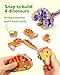 Coogam Build Your Own Dinosaurs Toy, Snap Together Building Dinosaurs Playset, Wooden STEM Take Apart Dinosaur Builder, Montessoi Fine Motor Building Toy Gift for 3 4 5 Years Old Kids