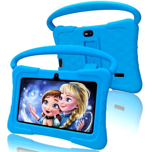 VASOUN Kids Tablet 7 inch, Tablet for Kids 3-7 Android 13, Tablets for Toddler with 4GB(2+2) RAM 32GB ROM, Parental Control, GMS Certified WiFi Dual Camera with Eye Protection (Blue)