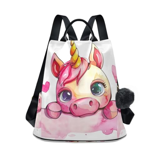 Sac à dos femme fermeture éclair antivol voyage décontracté motif licorne dessin animé