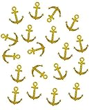 Double -Side Glitter Gold Anchor Paper Confetti Table Confetti for Birthday Party Baby Shower Decoration, 100pcs